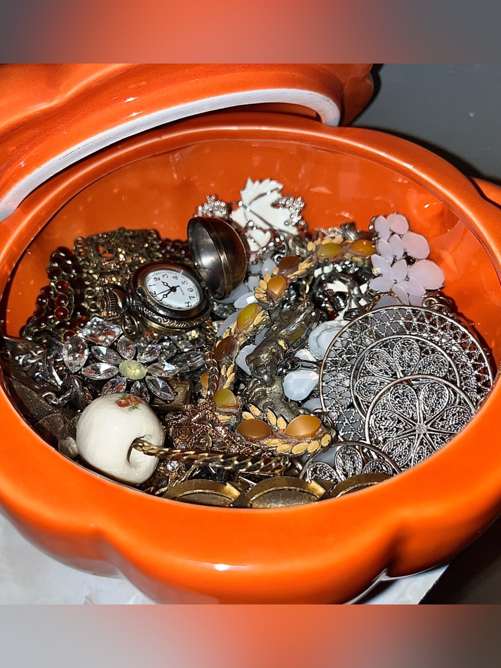 Vintage/Fall Theme Jewelry Jar